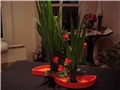 ikebana u mimari list gladiole